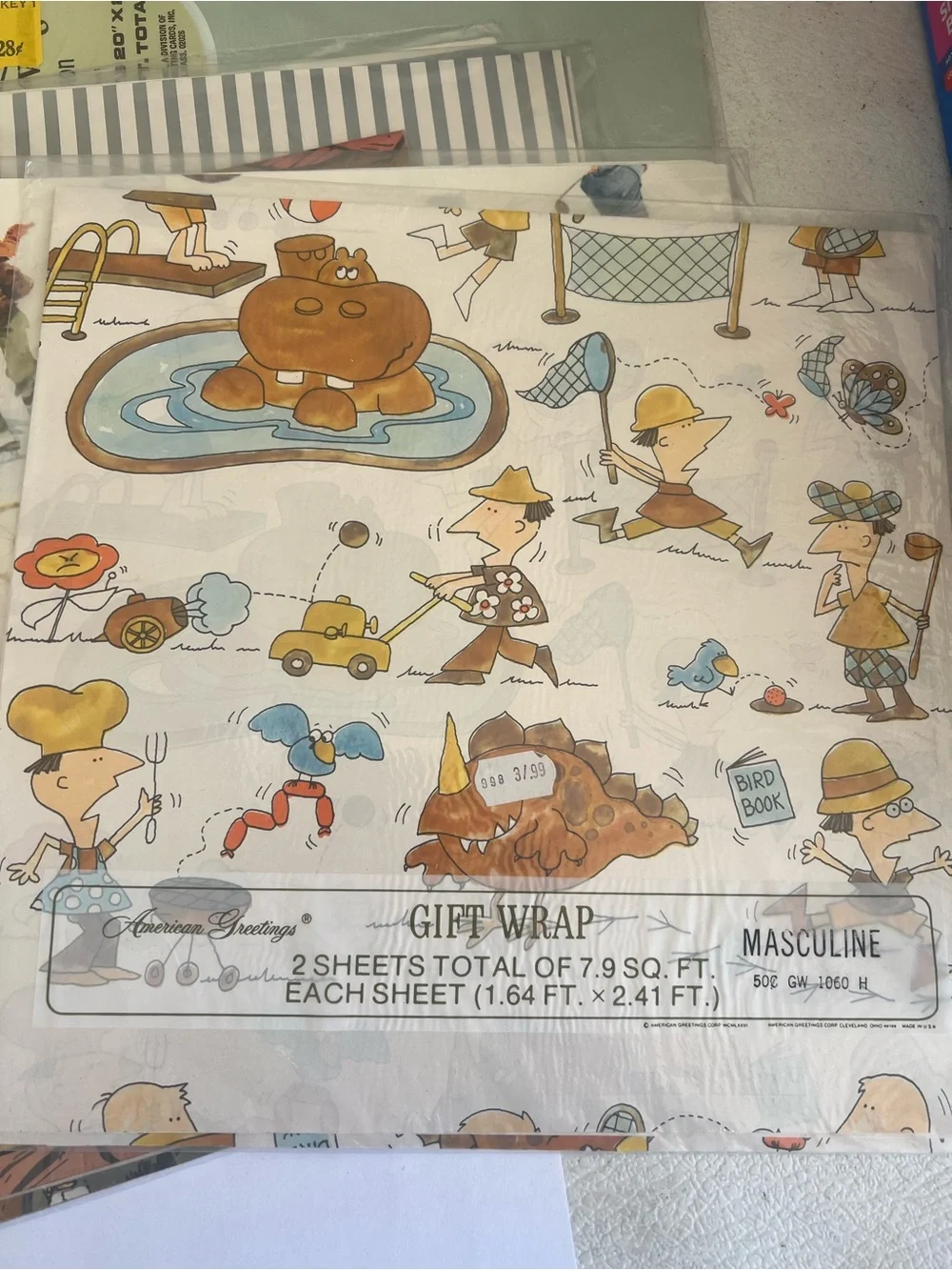 Lot of 8 Dad Men Vintage wrapping paper